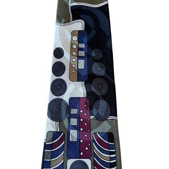 Screenplay by Martin Wong Silk Dress Tie Made in USA Abstract Print 58" 3.75" - Picture 3 of 6